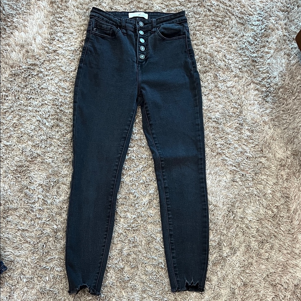 KanCan High-Rise Black Button Jeans